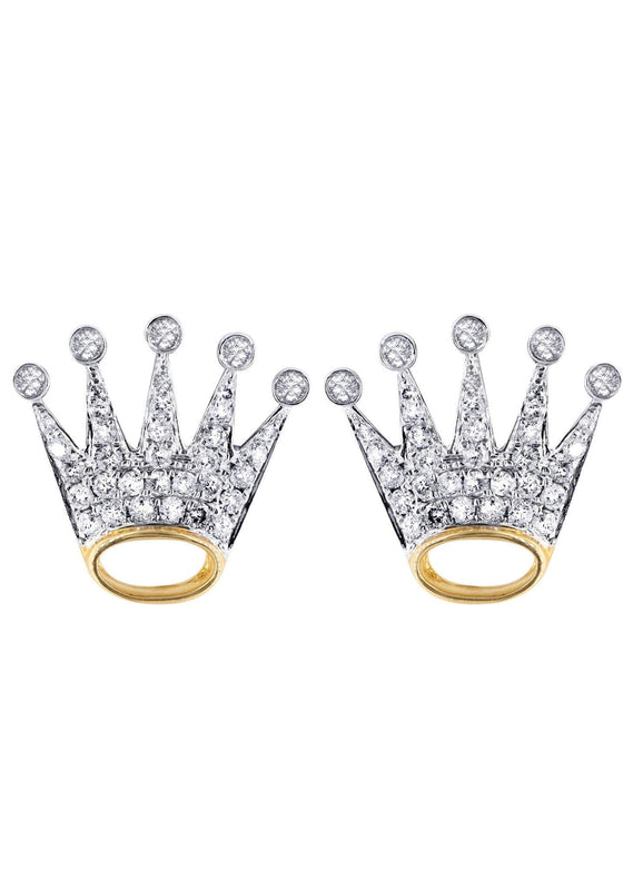 Diamond Earrings For Men |  14K Yellow Gold  | 0.58 Carats