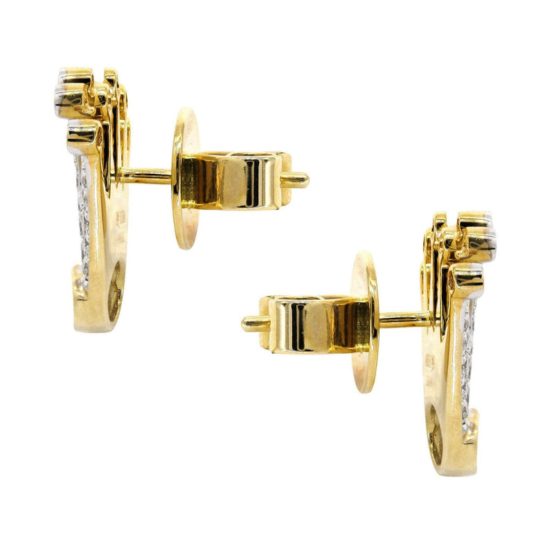 Diamond Earrings For Men |  14K Yellow Gold  | 0.58 Carats