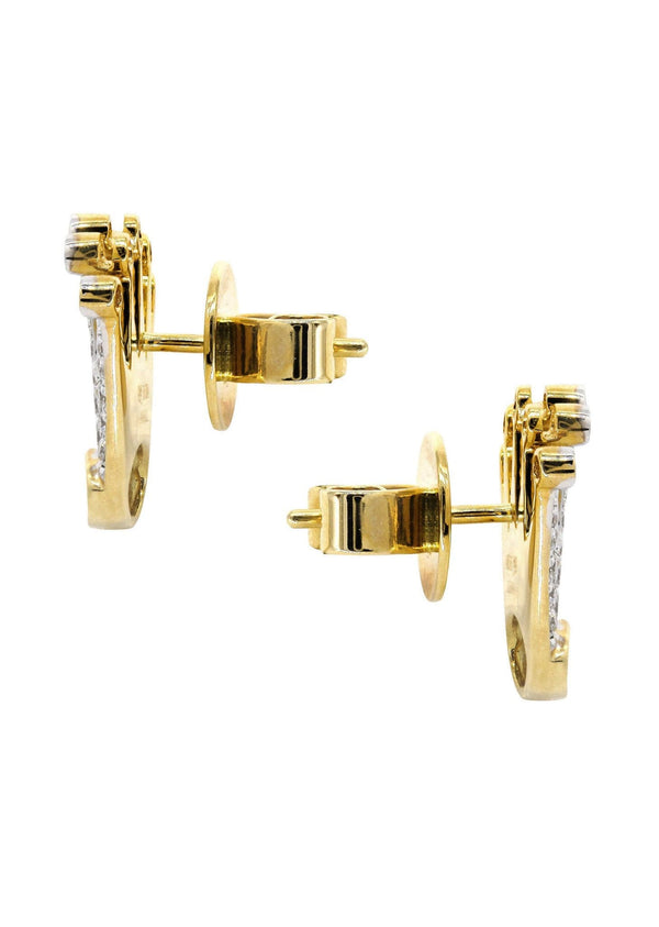 Diamond Earrings For Men |  14K Yellow Gold  | 0.58 Carats