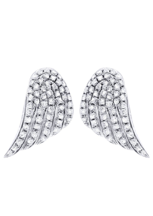 Angel Diamond Earrings For Men |  14K White Gold  | 0.89 Carats