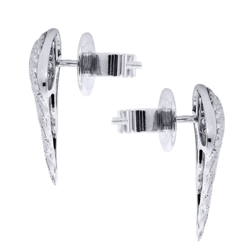 Angel Diamond Earrings For Men |  14K White Gold  | 0.89 Carats