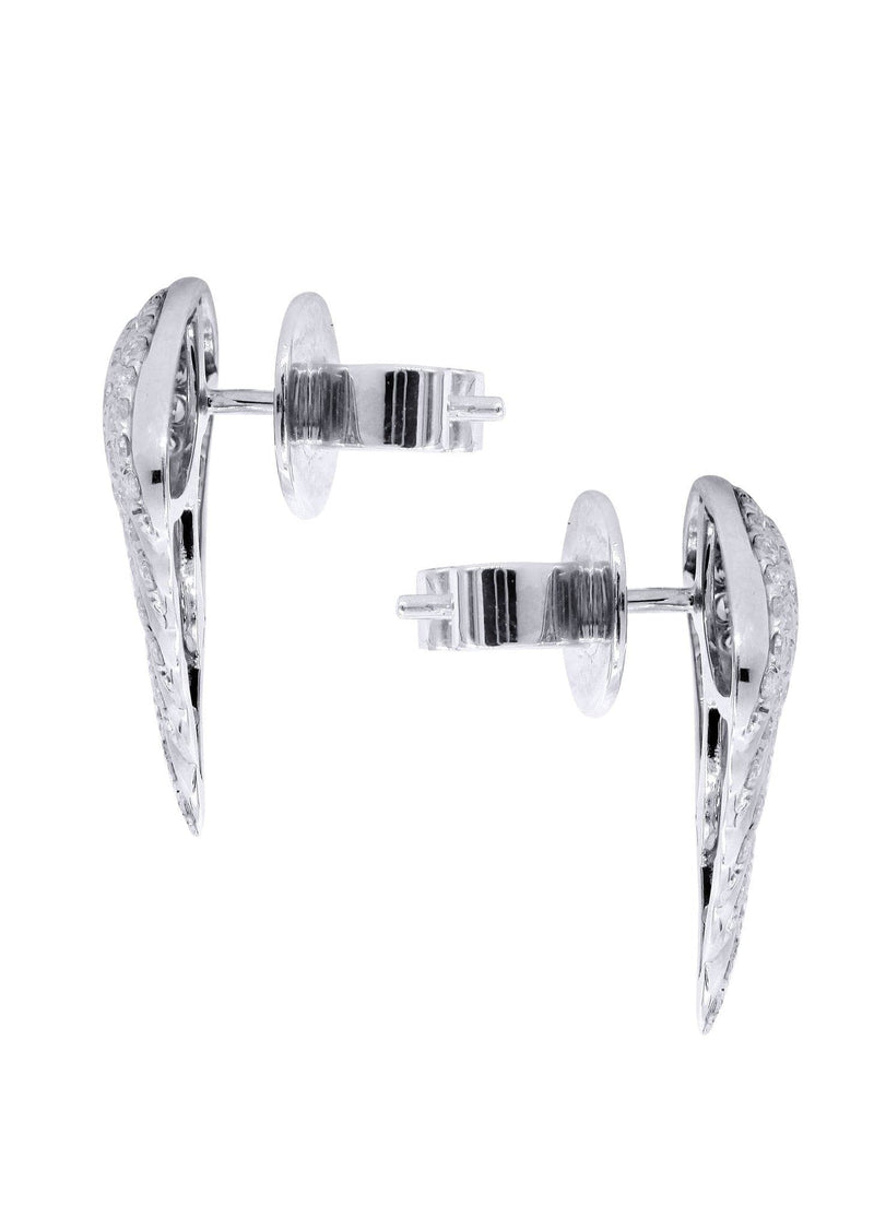 Angel Diamond Earrings For Men |  14K White Gold  | 0.89 Carats