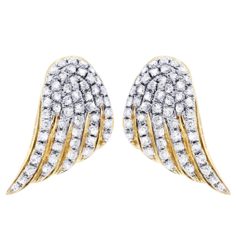 Diamond Earrings For Men |  14K Yellow Gold  | 0.9 Carats