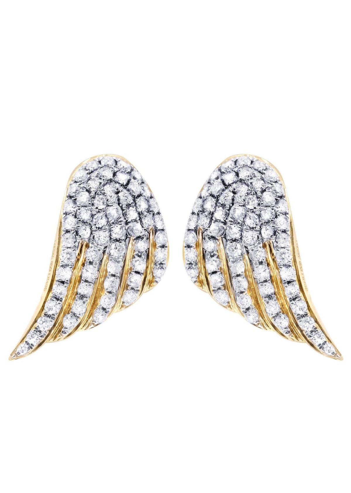 Diamond Earrings For Men |  14K Yellow Gold  | 0.9 Carats