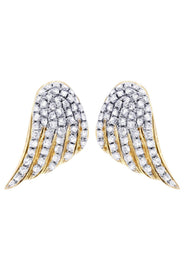 Diamond Earrings For Men |  14K Yellow Gold  | 0.9 Carats