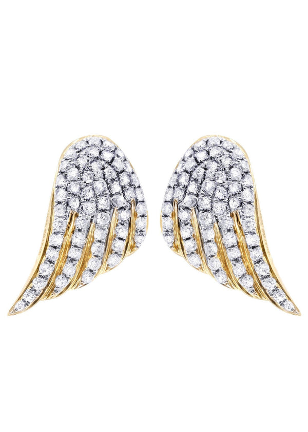 Diamond Earrings For Men |  14K Yellow Gold  | 0.9 Carats