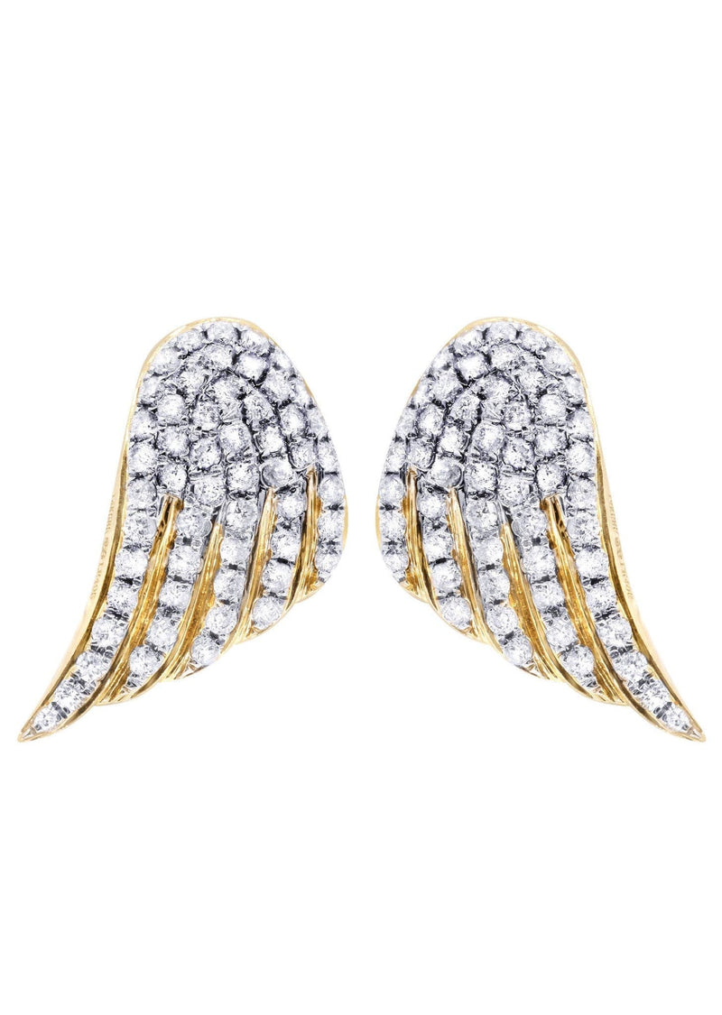 Diamond Earrings For Men |  14K Yellow Gold  | 0.9 Carats