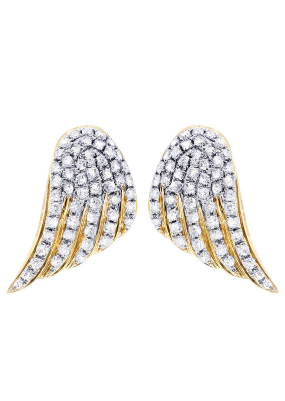 Diamond Earrings For Men |  14K Yellow Gold  | 0.9 Carats