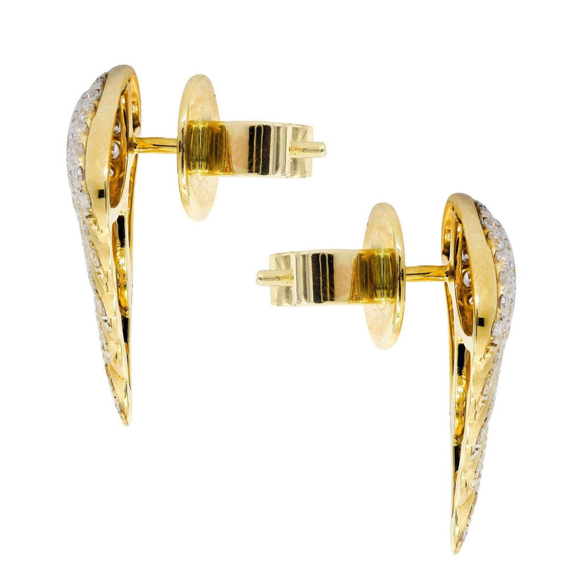 Diamond Earrings For Men |  14K Yellow Gold  | 0.9 Carats