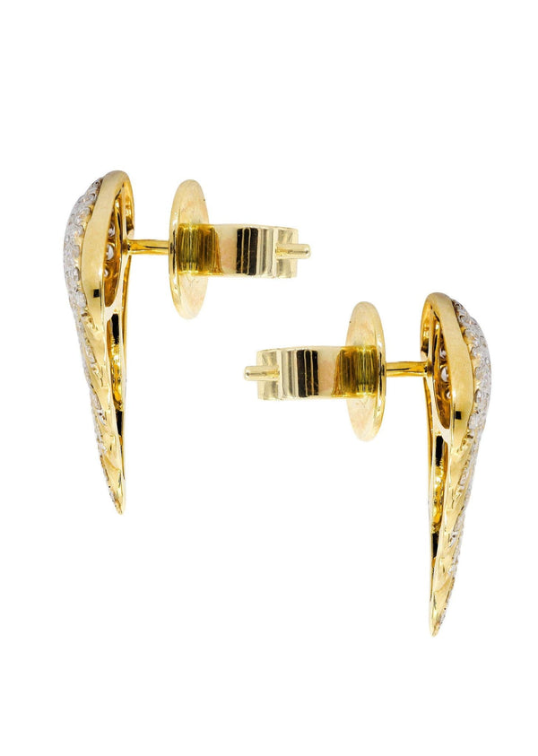Diamond Earrings For Men |  14K Yellow Gold  | 0.9 Carats