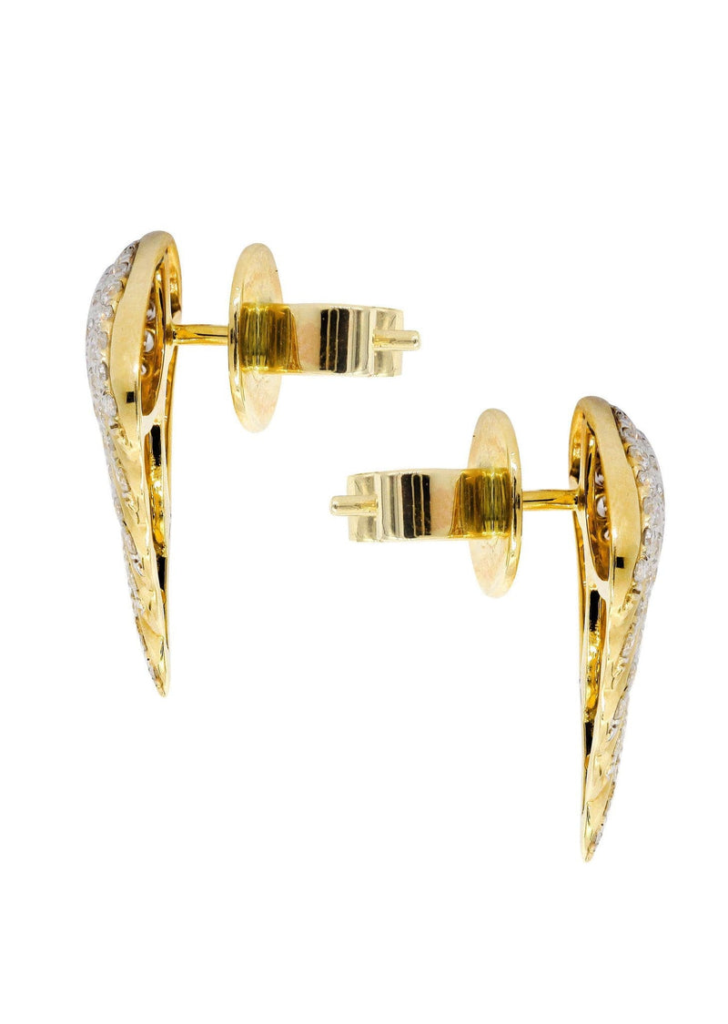 Diamond Earrings For Men |  14K Yellow Gold  | 0.9 Carats