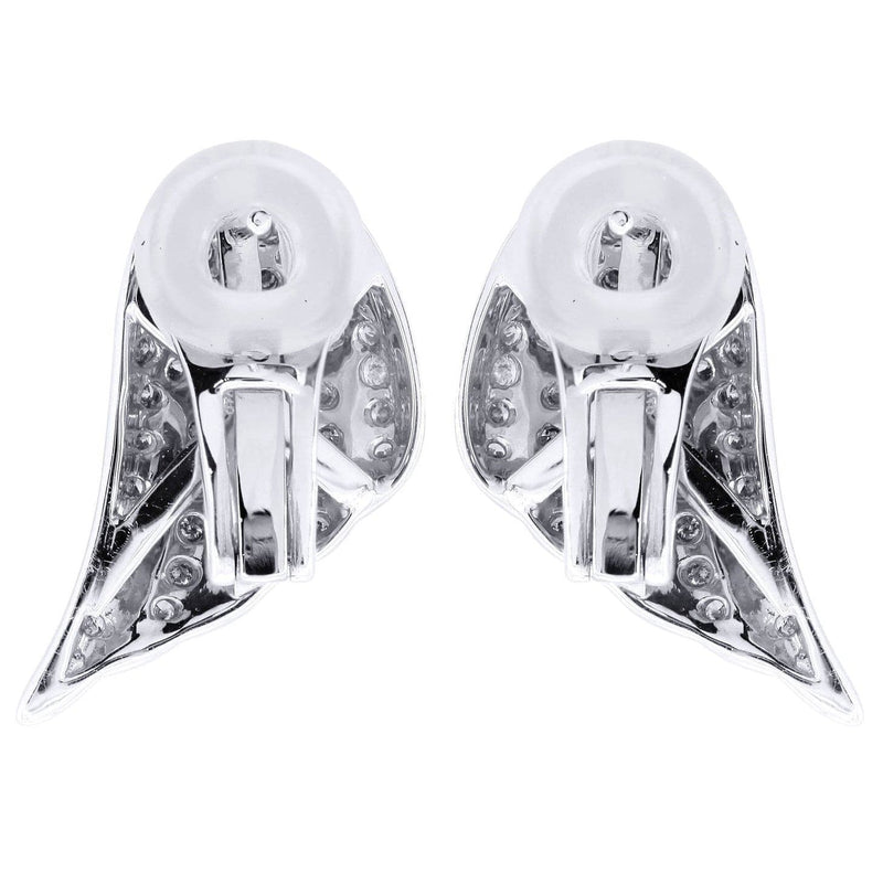 Angel Diamond Earrings For Men |  14K White Gold  | 1.56 Carats
