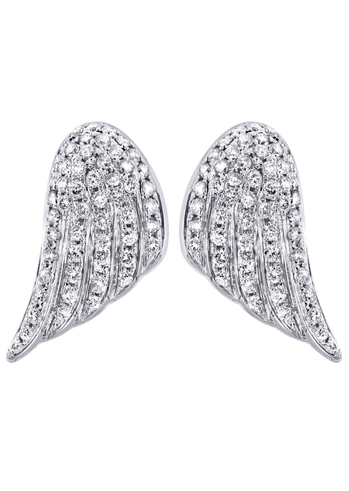 Angel Diamond Earrings For Men |  14K White Gold  | 1.56 Carats