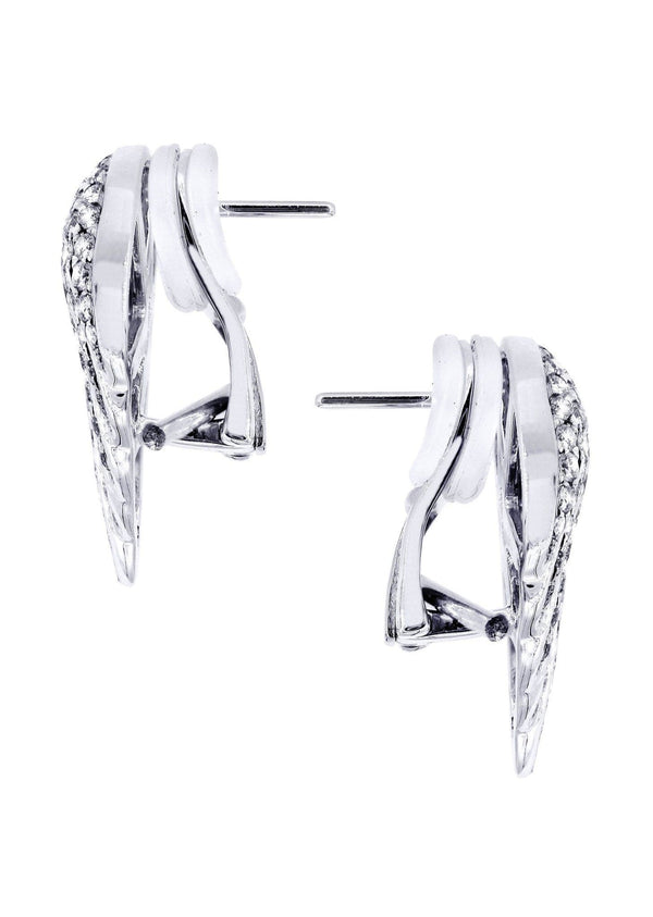 Angel Diamond Earrings For Men |  14K White Gold  | 1.56 Carats