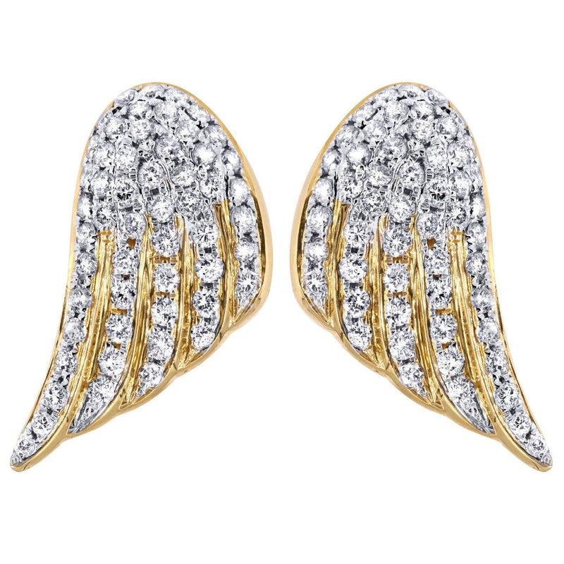 Diamond Earrings For Men |  14K Yellow Gold  | 1.56 Carats
