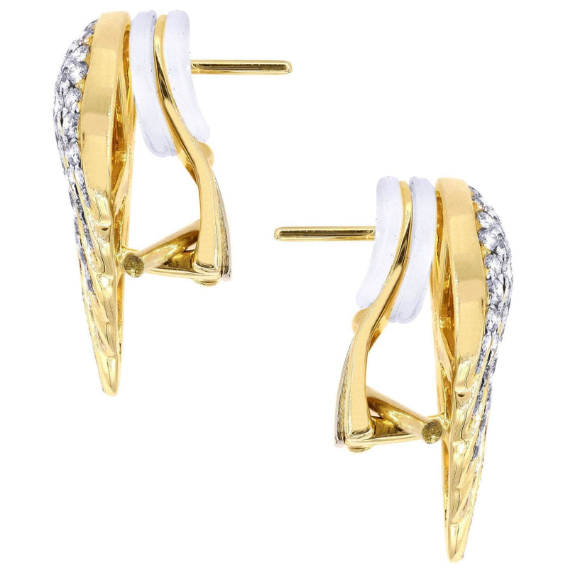 Diamond Earrings For Men |  14K Yellow Gold  | 1.56 Carats