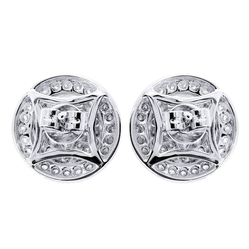 Diamond Earrings For Men |  14K White Gold  | 0.82 Carats