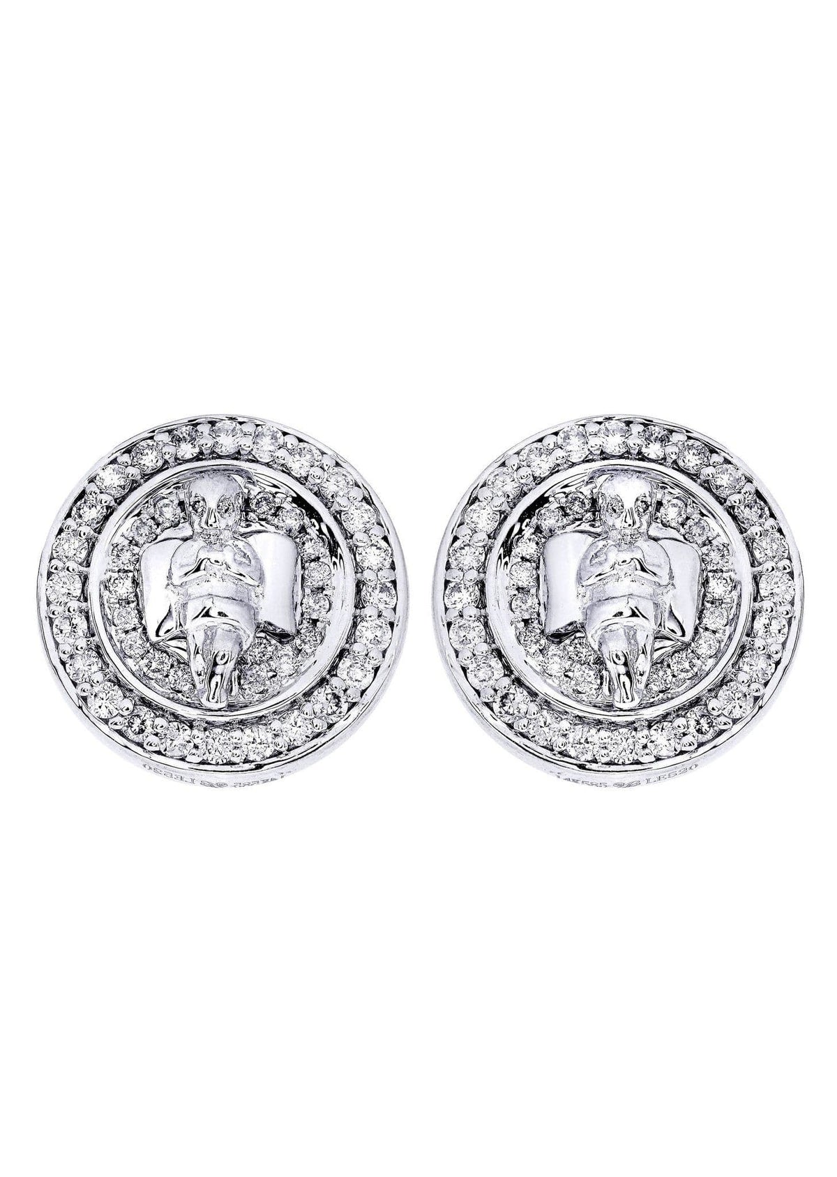 Diamond Earrings For Men |  14K White Gold  | 0.82 Carats