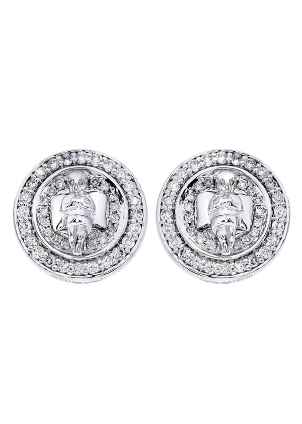 Diamond Earrings For Men |  14K White Gold  | 0.82 Carats