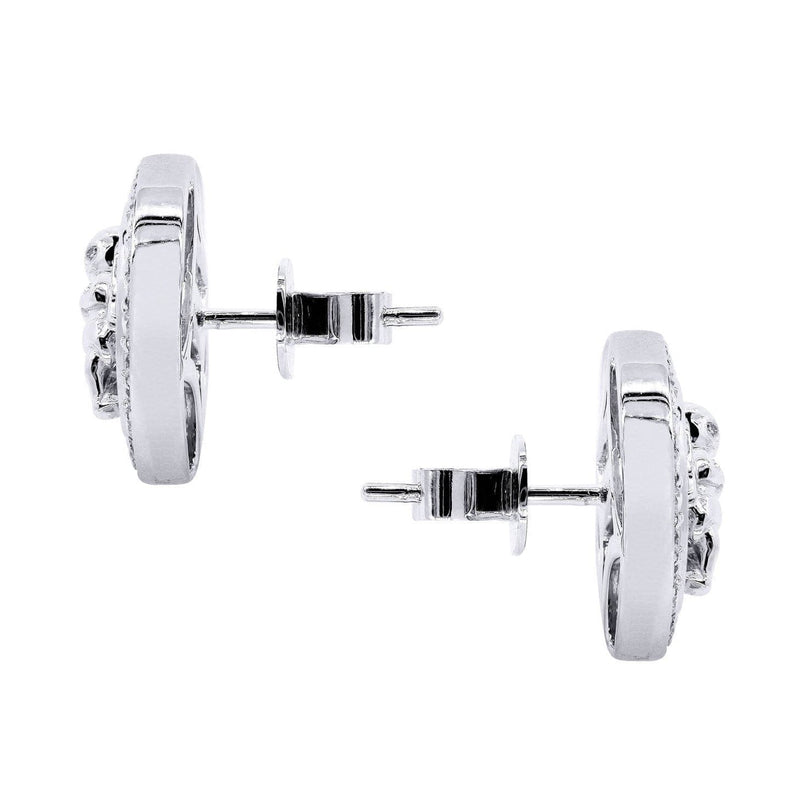Diamond Earrings For Men |  14K White Gold  | 0.82 Carats