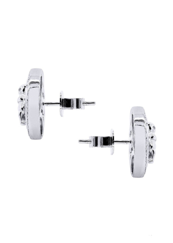 Diamond Earrings For Men |  14K White Gold  | 0.82 Carats