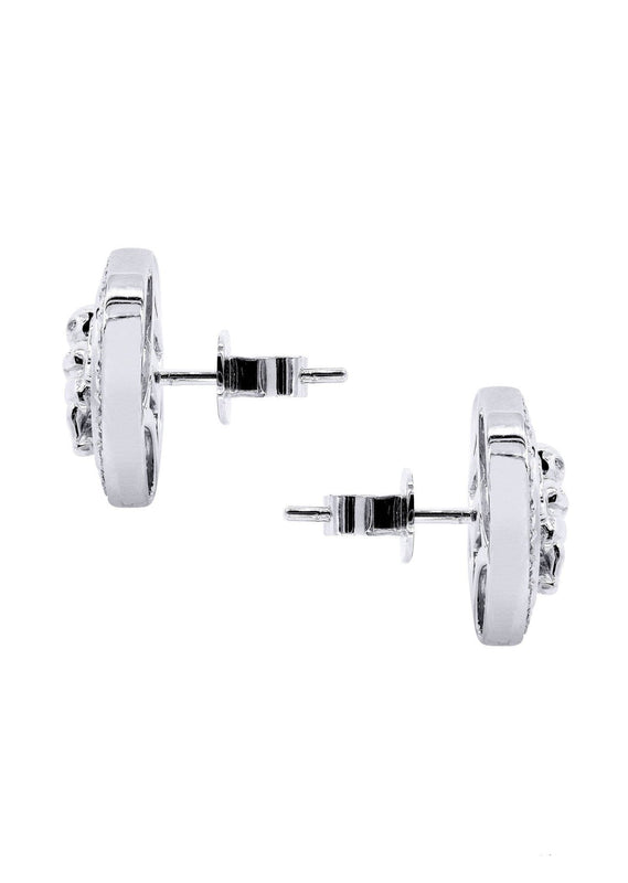 Diamond Earrings For Men |  14K White Gold  | 0.82 Carats
