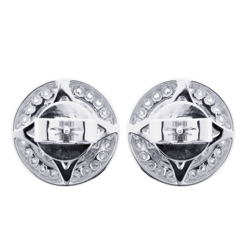 Diamond Earrings For Men |  14K White Gold  | 0.84 Carats