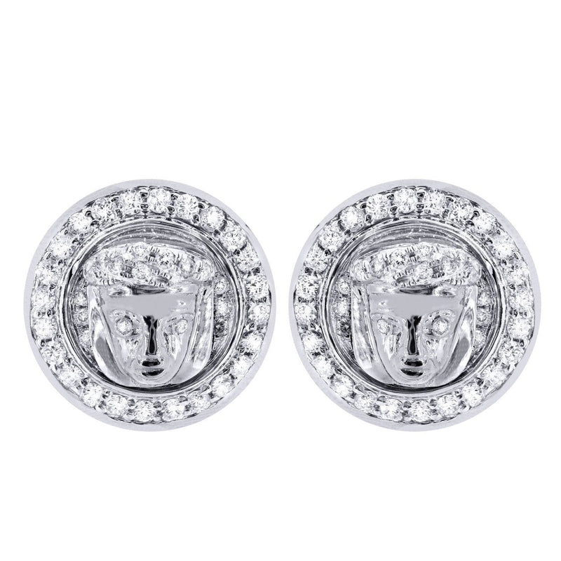 Diamond Earrings For Men |  14K White Gold  | 0.84 Carats