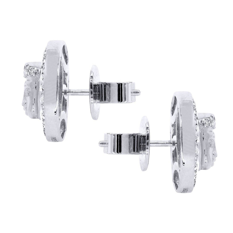 Diamond Earrings For Men |  14K White Gold  | 0.84 Carats