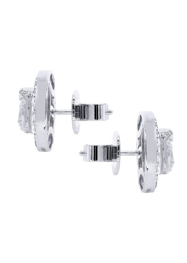 Diamond Earrings For Men |  14K White Gold  | 0.84 Carats