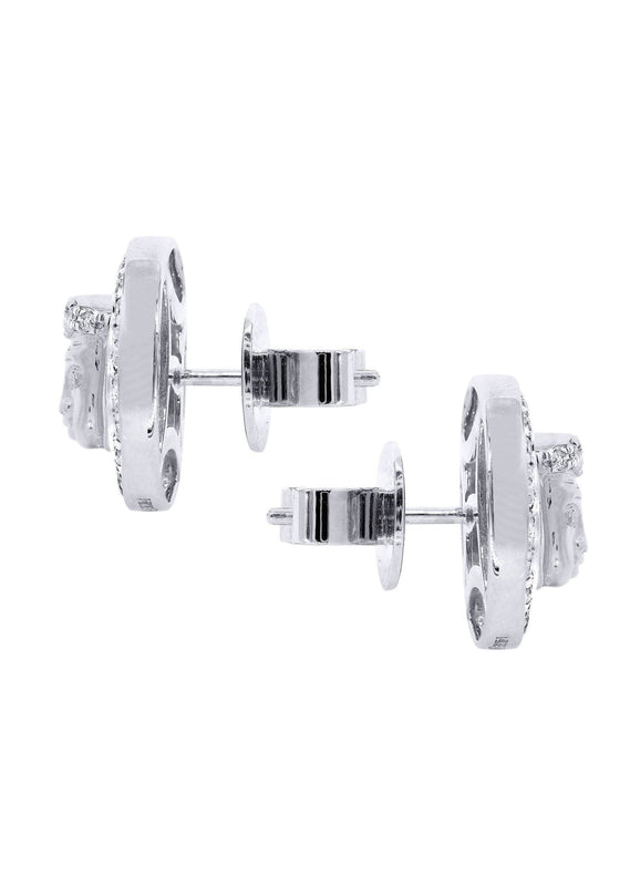 Diamond Earrings For Men |  14K White Gold  | 0.84 Carats