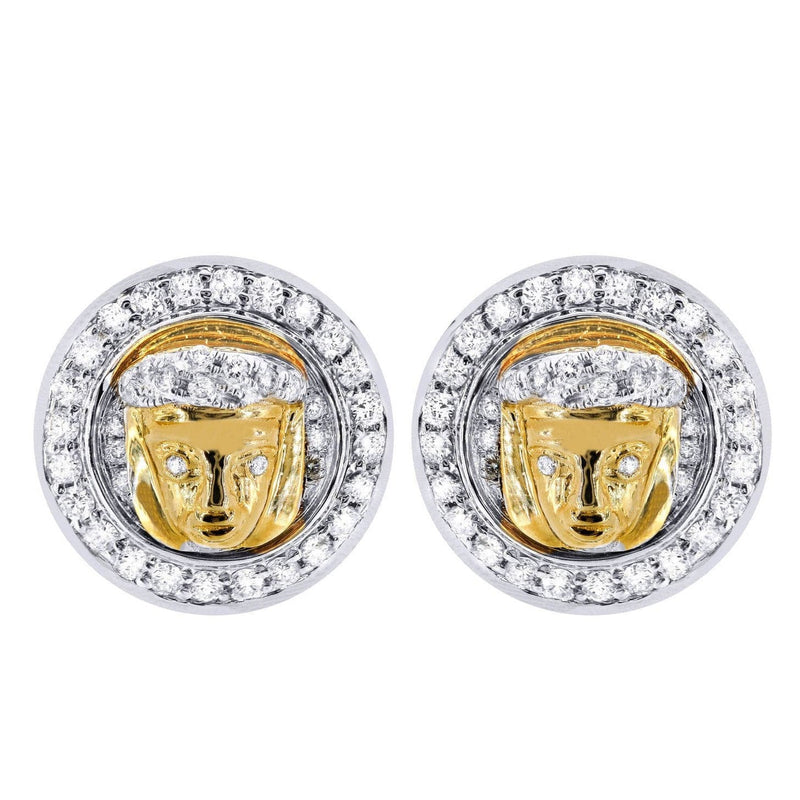 Diamond Earrings For Men |  14K Yellow Gold  | 0.84 Carats