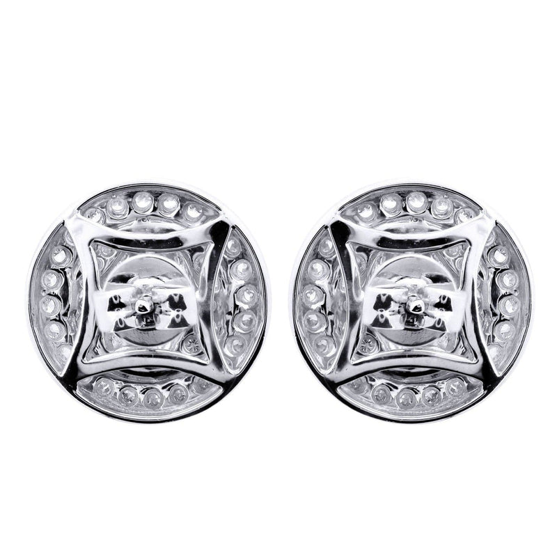 Diamond Earrings For Men |  14K White Gold  | 0.75 Carats