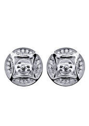 Diamond Earrings For Men |  14K White Gold  | 0.75 Carats