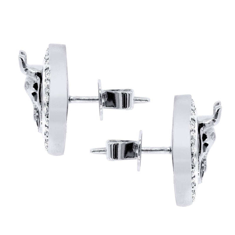 Diamond Earrings For Men |  14K White Gold  | 0.75 Carats