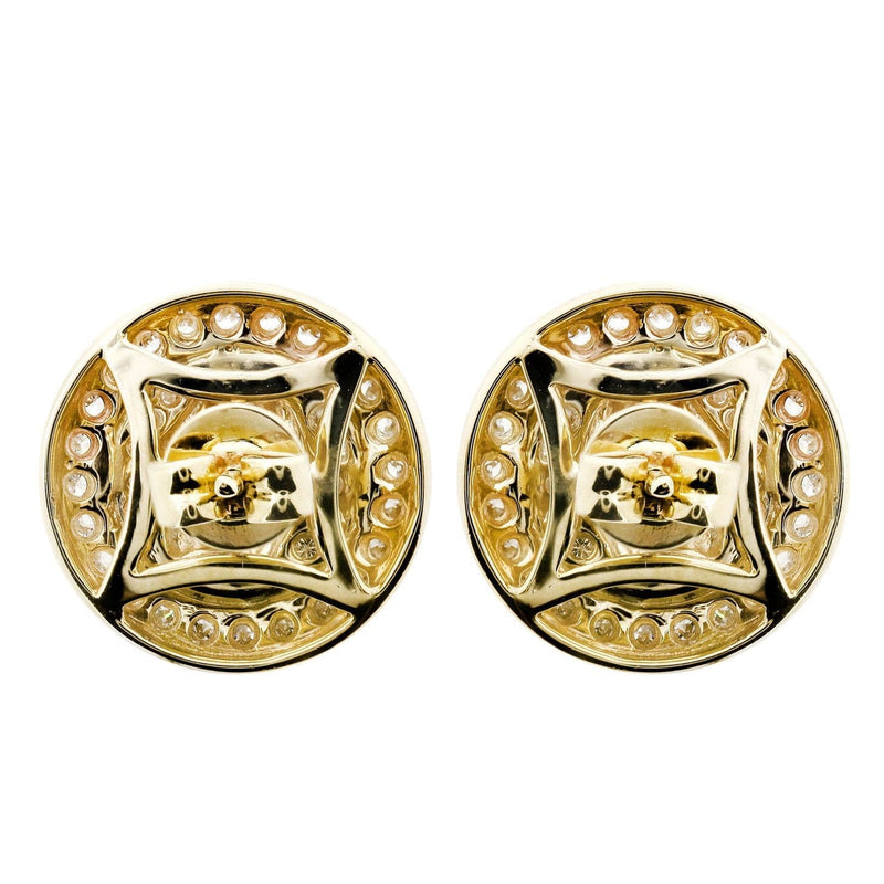 Diamond Earrings For Men |  14K Yellow Gold  | 0.76 Carats