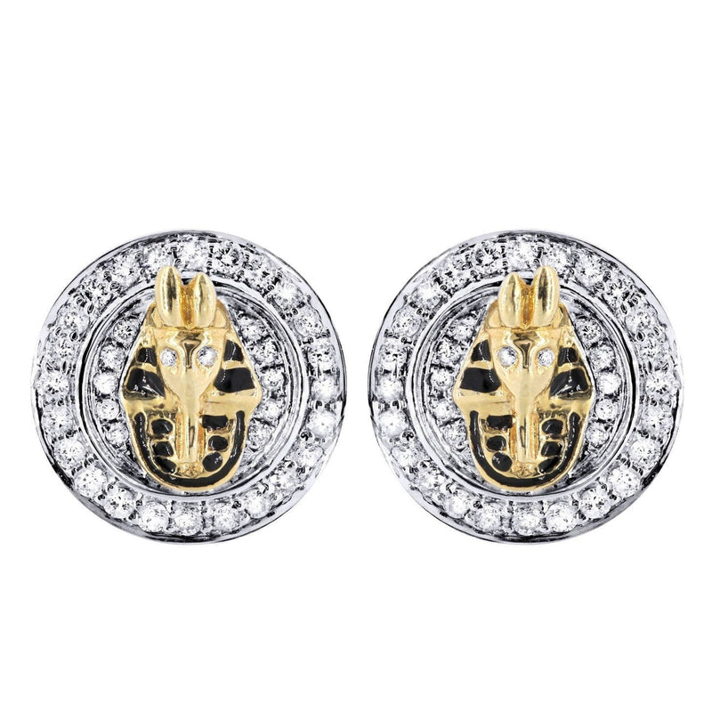 Diamond Earrings For Men |  14K Yellow Gold  | 0.76 Carats