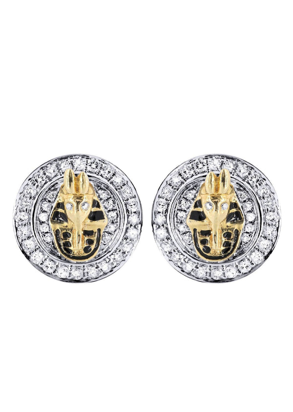 Diamond Earrings For Men |  14K Yellow Gold  | 0.76 Carats