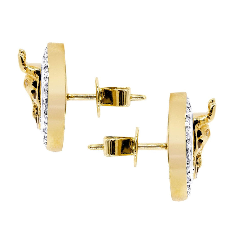 Diamond Earrings For Men |  14K Yellow Gold  | 0.76 Carats