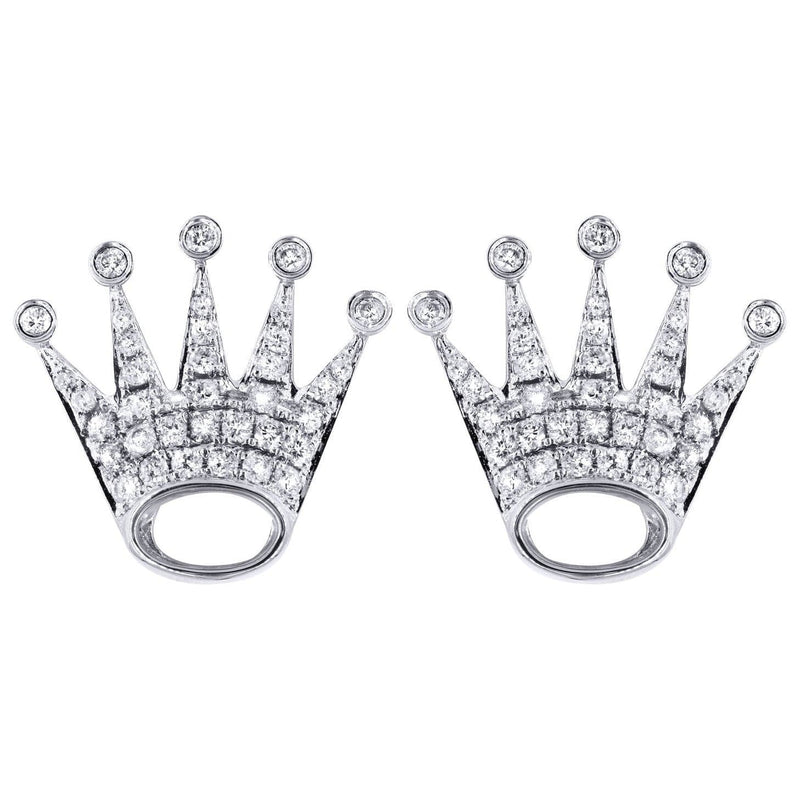 Diamond Earrings For Men |  14K White Gold  | 0.86 Carats
