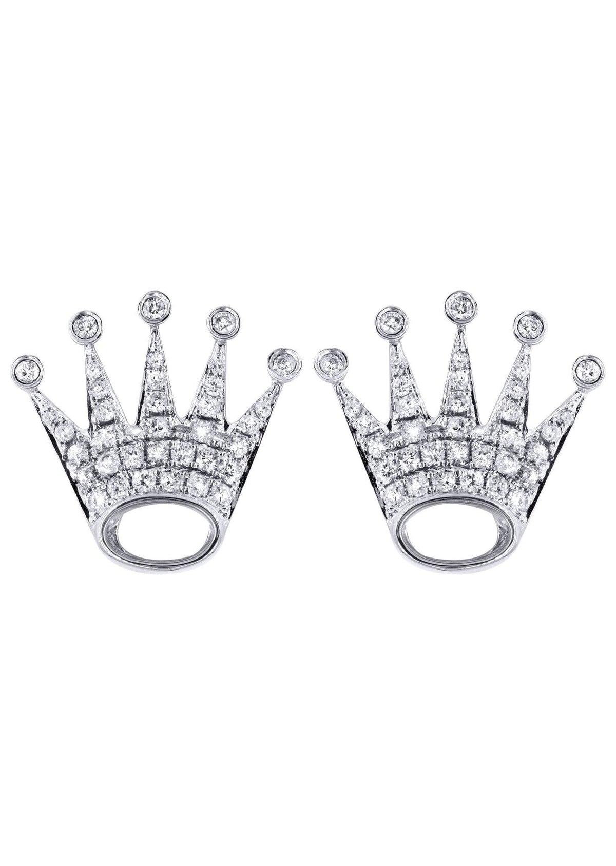Diamond Earrings For Men |  14K White Gold  | 0.86 Carats
