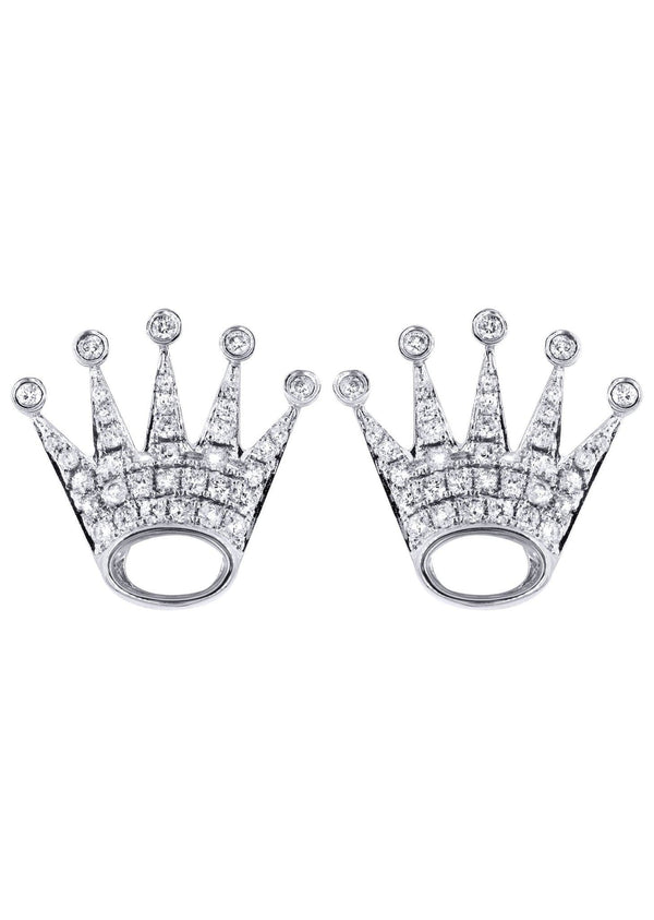 Diamond Earrings For Men |  14K White Gold  | 0.86 Carats