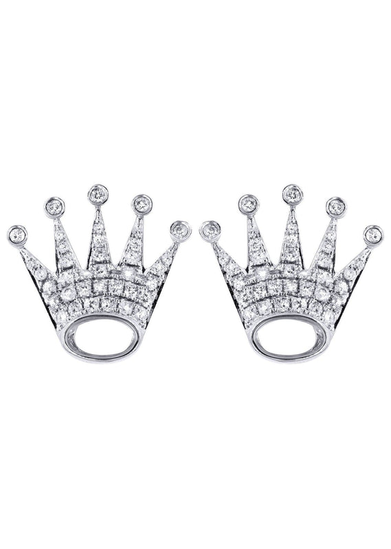 Diamond Earrings For Men |  14K White Gold  | 0.86 Carats
