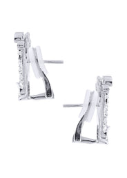 Diamond Earrings For Men |  14K White Gold  | 0.86 Carats