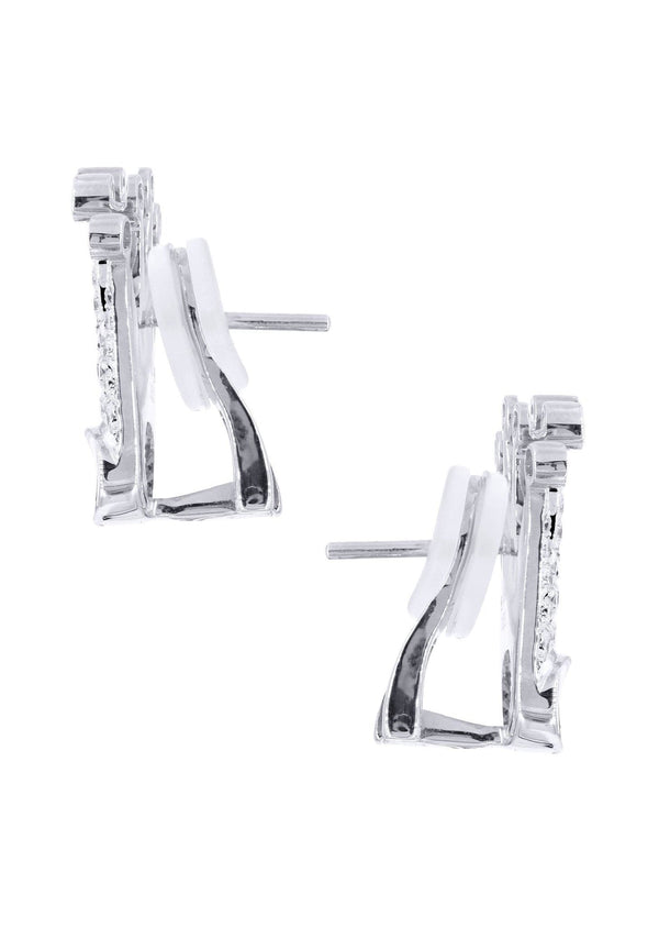 Diamond Earrings For Men |  14K White Gold  | 0.86 Carats