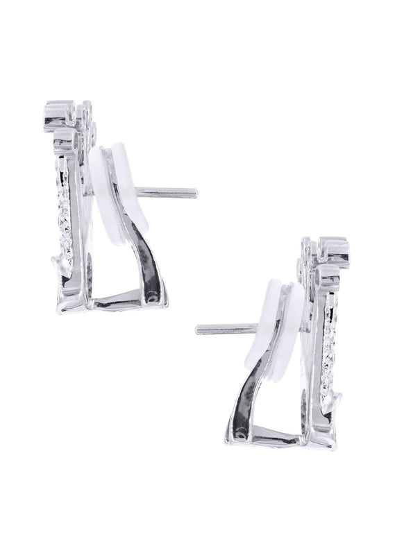 Diamond Earrings For Men |  14K White Gold  | 0.86 Carats
