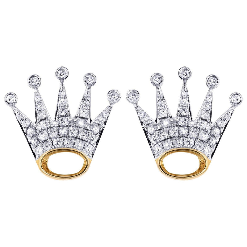 Diamond Earrings For Men |  14K Yellow Gold  | 0.87 Carats