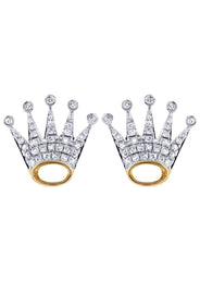 Diamond Earrings For Men |  14K Yellow Gold  | 0.87 Carats