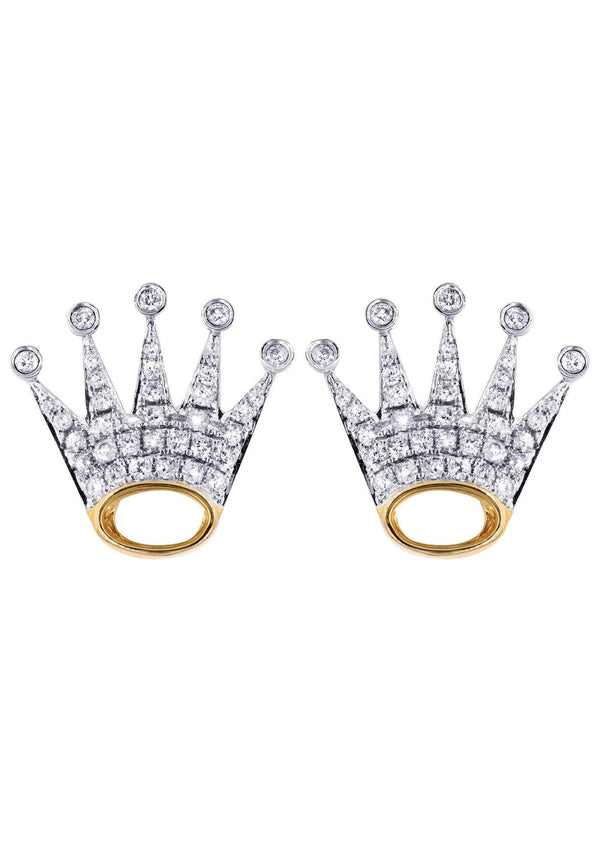 Diamond Earrings For Men |  14K Yellow Gold  | 0.87 Carats