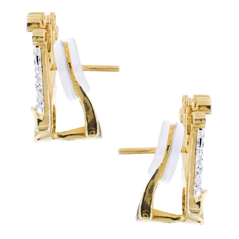 Diamond Earrings For Men |  14K Yellow Gold  | 0.87 Carats